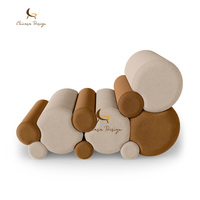 Fauteuil d'appoint en tissu doux et rembourré, fauteuil de salon de luxe, tissu personnalisé, design moderne et créatif en forme de bloc, fauteuil de salon