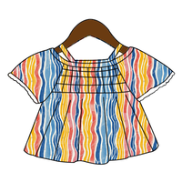 Nouvelle Arrivée Blouse Décontractée d'Été pour Bébé Fille à Épaules Dénudées, Imprimé Personnalisé, Chemise Confortable de Haute Qualité pour Enfants, Idéale pour les Jeux et les Sorties