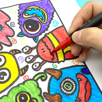 Marqueurs à eau de couleur personnalisés de conception nouvelle, à double pointe, pour des dessins fins et à pinceau, encre à base d'eau pour enfants