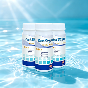Bandelettes de test de piscine 3 en 1, 50 bandelettes, kit de test rapide et précis de l'eau de piscine et de spa pour le chlore libre, le <span class=keywords><strong>pH</strong></span> et l'alcalinité totale - Product Image 2