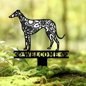 Penjualan laris dekorasi luar ruangan taman lampu anjing hadiah Greyhound Italia