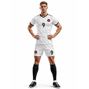 Jersey Sepak Bola Klub Pria Berkualitas Tinggi Custom, Celana Pendek Sepak Bola Dewasa, Cetak Transfer Panas, Bahan Mesh Bernapas 100% Poliester - Product Image 5