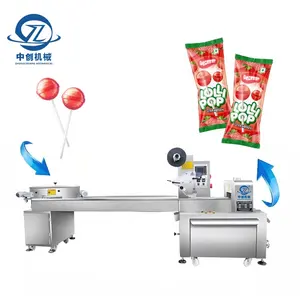 CE Confectionery Lollipop Chewing Gum Hard Sweets Pillow Flow Wrapping Full Automatic Candy Packaging Machine