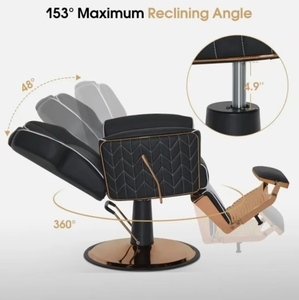 Nuova Sedia da Barbiere Ergonomica Reclinabile per <span class=keywords><strong>Uomo</strong></span>, Economica e Resistente in Acciaio Inossidabile, Portatile per Salone di Bellezza e Parrucchiere - Product Image 4