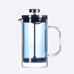 Đôi tường thủy tinh cà phê pháp Báo Chí 350ml cà phê pit tông Máy pha cà phê XT12