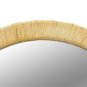 Natural Rattan <b>Arched</b> Wall Mirror 39x26x1.2 Inches Decorative Home Interior - Product Image 2