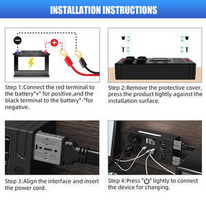 Mini Caja de Distribución de Energía de 12-24V CC, 6 Puertos USB, 3 Tomas de Cigarrillos, Clasificación IP55, 50A, Conexión Rápida, Compatible con Baterías de Litio/AGM para Uso <span class=keywords><strong>en</strong></span> Autocaravanas - Product Image 5