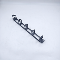 Organisateur de câbles pour rack 1U en métal de 19 pouces, personnalisable, avec 5 anneaux métalliques, gestion horizontale des câbles
