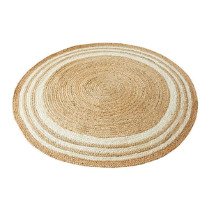 Alfombra Tejida de Pasto Marino Ecológica de Vietnam, Hecha a Mano con Patrón Geométrico y Base de Yute Natural para Dormitorio HC10009 - Product Image 3