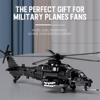 Nouvelle série WZ-10 Black Hawk Commando Helicopter Model Blocks Building for Children DIY Set