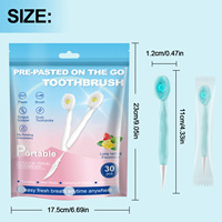 Nouvelles saveurs – Brosse à dents portable jetable mini nano à billes éclatantes, double cure-dent, poils souples, emballage individuel pour voyage