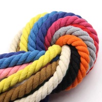 Cordon en coton recyclé torsadé coloré à trois brins de 8 mm pour sacs et lacets de vêtements