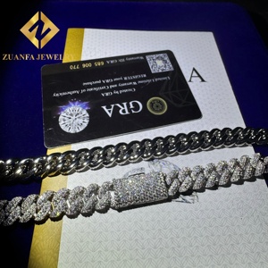 <b>VVS</b> moissanite cuban <b>chain</b> 10mm <b>VVS</b> Clarity moissanite cuban <b>chain</b> silver - Product Image 3