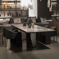 Table à manger en marbre de style villa italienne de luxe, style minimaliste moderne, table à manger personnalisée pour hôtel, ensemble de chaises, meubles de maison