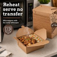 Boîte alimentaire en papier kraft SIHENY de qualité alimentaire pour la livraison de repas à emporter, salades, frites, pâtisseries, pour restaurants