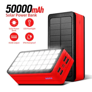 PSOOO التخييم خزان طاقة يعمل بالطاقة الشمسية أضواء قوية المحمولة شاحن بالطاقة الشمسية 50000mah خزان طاقة يعمل بالطاقة الشمسية