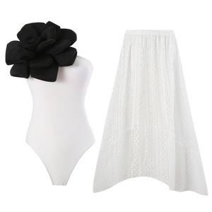 High Waist <strong>Bikini</strong> <strong>Set</strong> With Skirt Female Swimming Suit <strong>White</strong> Women Bathing Suits Beach Swimwear Swimsuit <strong>Set</strong> - Product Image 3