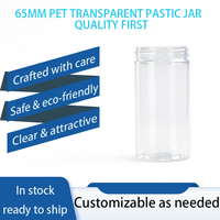 Pot cylindrique transparent en plastique PET, emballage transparent avec col vissé, directement de l'usine, pour cosmétiques, aliments, artisanat