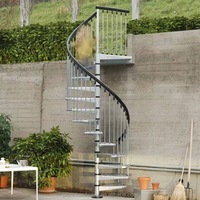 CBMMart Escalier en bois écologique en colimaçon et en arc avec marches antidérapantes pour maisons durables