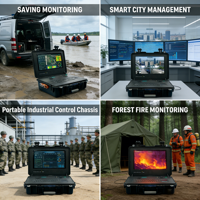 Portable TFT 1080 P LCD 10-Point Capacitive Touch Screen Monitor 1000 Nits Brightness Windows/Android for UAV Ground Station