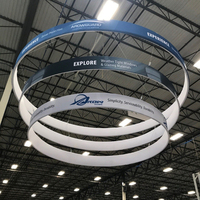 Bannière suspendue de 15 pieds en aluminium, installation sans outil, impression personnalisée, équipement de plafond, signalétique pour salon professionnel