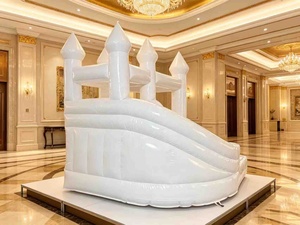 Castillo Inflable Comercial de PVC de Alta Calidad para Niños, Casa de Brinco Blanca con Toboganes Dobles, 16.5x16.5x11.5 pies, Capacidad de 500 kg - Product Image 5