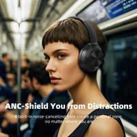 Gran oferta de auriculares inalámbricos ANC para auriculares BT con cancelación activa de ruido, tiempo de reproducción prolongado, indicador de batería LED resistente al agua