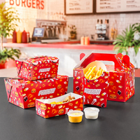 Boîte à ailes de poulet frites en carton blanc biodégradable et écologique avec logo personnalisé, emballage à emporter pour la restauration rapide