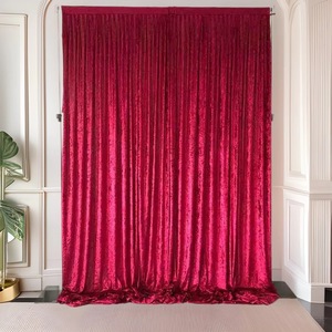 Commercio all'ingrosso di velluto lucido sfondo tessuto tenda in poliestere matrimonio Hotel banchetto festa <span class=keywords><strong>foto</strong></span> cabina di stoffa - Product Image 3