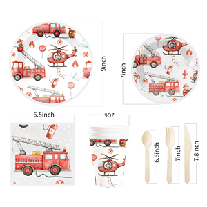 Suministros para Fiesta de Cumpleaños de Construcción DAMAI con Pancarta, Juego de Vajilla de Camión Tractor para Niños, Platos Desechables para Cumpleaños - Product Image 6