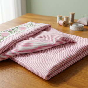 Premium Soft Woven Floral Print Cotton Pink <b>Fabric</b> Breathable Eco-Friendly Medium <b>Weight</b> Fashion Apparel Home Sewing Dress - Product Image 4