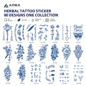 Lámina de <span class=keywords><strong>Tatuajes</strong></span> Semipermanentes con Extracto de Plantas, 80 Diseños Surtidos, 110x180mm, Pigmento Botánico - Product Image 5