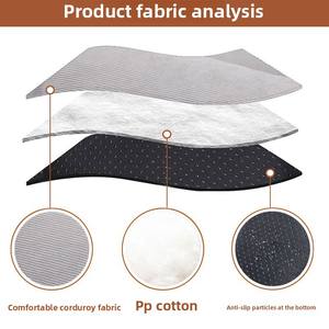 Cama cómoda de invierno de pana de Color sólido para mascotas, alfombrilla moderna para perros y gatos con cremallera antideslizante, función lavable extraíble, embalaje de cartón - Product Image 4