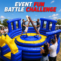 Arène de combat gonflable ronde personnalisée, plateforme multi-niveaux en PVC pour événements extérieurs, carnaval, team building, location commerciale