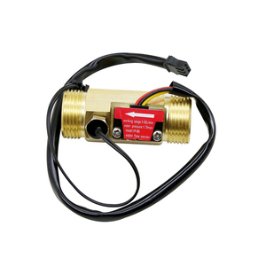 B6 copper water flow sensor Hall <strong>turbine</strong> <strong>flowmeter</strong> 6-pin external ribbon temperature detection G3/4 interface - Product Image 4