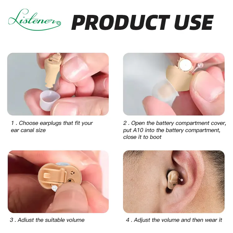 高齢者向けの高品質ミニCICサウンドアンプAparatosAuditivos Aid Ear & Hearing Productsを備えた低価格の補聴器