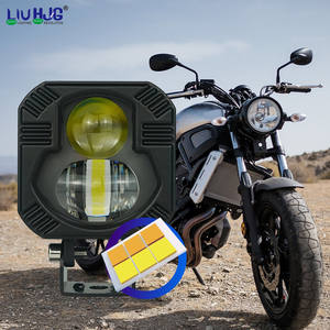 HJG luce a doppio colore <span class=keywords><strong>proiettore</strong></span> 4d <span class=keywords><strong>Led</strong></span> punto di guida luce ausiliaria cubo fuoristrada <span class=keywords><strong>Led</strong></span> fendinebbia luce luce del motociclo Spot - Product Image 1