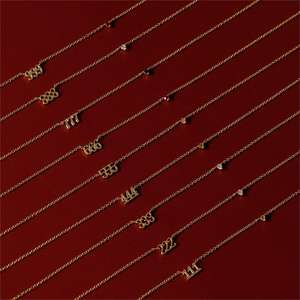 2025 Collier Pendentif Ras-de-Cou Fin Personnalisé en Or Numéro <span class=keywords><strong>000</strong></span> 1111 999 pour Femmes, Cadeaux pour Fête d'Été et de Plage - Product Image 2