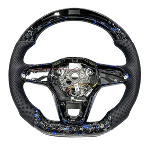 Volant en fibre de carbone forgé bleu LED pour <span class=keywords><strong>Volkswagen</strong></span> MK8 MK7 MK6 <span class=keywords><strong>Golf</strong></span> R GTI GTD <span class=keywords><strong>GTE</strong></span> Polo GTI <span class=keywords><strong>Golf</strong></span> <span class=keywords><strong>8</strong></span> <span class=keywords><strong>Golf</strong></span> 7 - Product Image 1