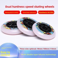 BMXG Chaussures de patinage de vitesse professionnelles, Roue de patinage de vitesse originale, Roue de course, Roue Big Cake, Coque en PU, Simple rangée, 90 100 110MM