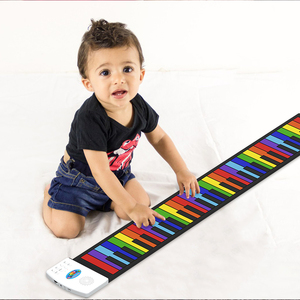 KONIX Colorful Kids Online Piano Instrument Toy Piano Microphone <strong>Funny</strong> Musical Keyboard Cheap Electric Rollup Mini Piano - Product Image 4