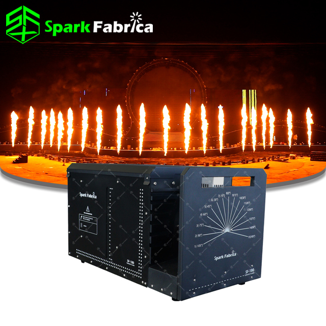 320W Rainproof Moving Head Flame Projector Wave Thrower DMX512 Fire Machine 8-10m Effect Height Dual Pump for Large Stage