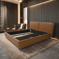 Base de lit d'hôtel moderne de luxe en PU avec dessus capitonné en velours doux et cadre en bois - Tailles et couleurs personnalisables