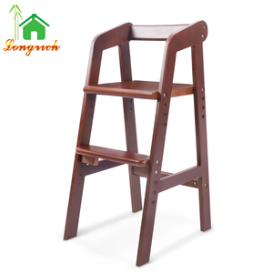 Chaise haute portable en bois double au design moderne, facile à nettoyer, siège <span class=keywords><strong>rehausseur</strong></span> pour bébé pour la cuisine ou l'hôtel - Product Image 2