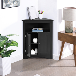 <b>Corner</b> Cabinet With Doors And Shelves For Kitchen Living Room Free Standing <b>Storage</b> <b>Unit</b> - Product Image 5