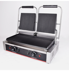 Commerciële hoogwaardige roestvrijstalen contactgrill voor <span class=keywords><strong>panini</strong></span>'s met 3000-5000W vermogen en energiebesparende modus, te koop - Product Image 1