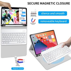 Từ Bàn Phím Với Trường Hợp Đối Với <span class=keywords><strong>iPad</strong></span> <span class=keywords><strong>Pro</strong></span> 4th/5th/6th Thế Hệ 12.9 "/Không Khí 13-Inch Với Có Thể Tháo Rời Bàn Phím Và Bút Chì Chủ - Product Image 3