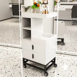 Luxury Metal Hairdresser Work <b>Cabinet</b> <b>Storage</b> <b>Tool</b> Cart for Barbershop Haircuts Metal Trolley - Product Image 6