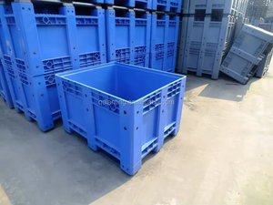 Q235プラスチック製ターンオーバーボックス、ネスティング可能、折りたたみ式、粉体塗装、ラッチ式開閉、積み重ね可能、耐荷重1500kg - Product Image 3