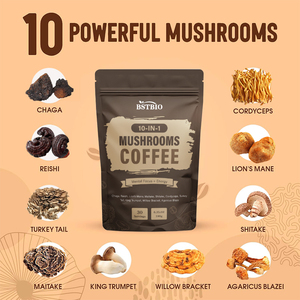 BSTBIO 10 in 1 leoni criniera Cordyceps coda di tacchino Reishi misto Arabica caffè ai funghi istantanei - Product Image 5